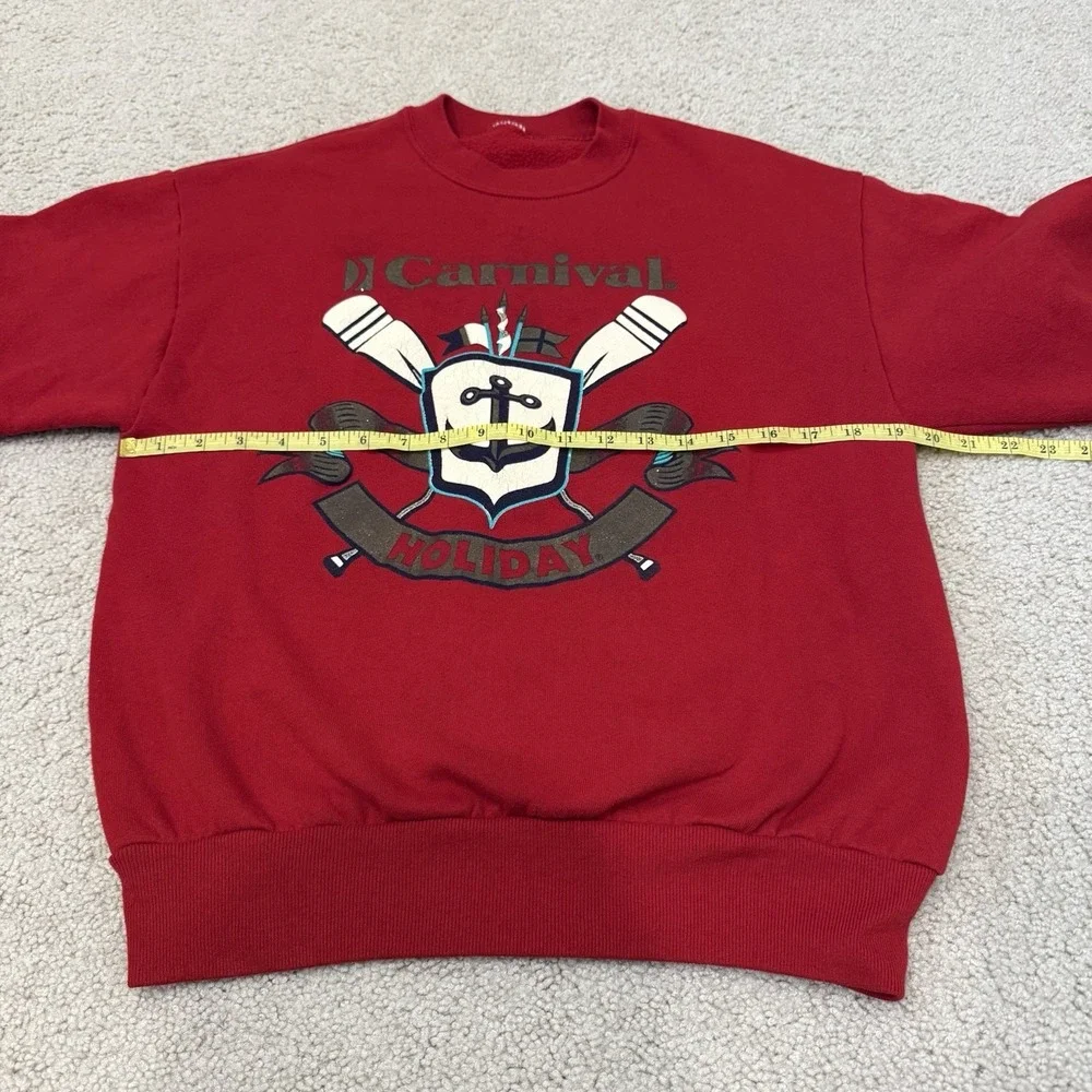 Vintage Carnival Cruise Holiday Crewneck Pullover Sweatshirt Red Women's Size S - Picture 3 of 4